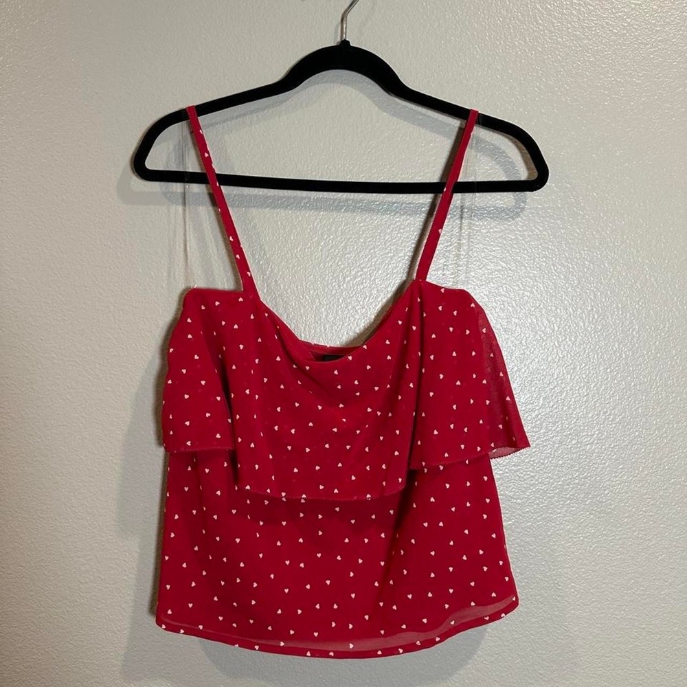 Wild Fable red with white polka dot blouse in a M